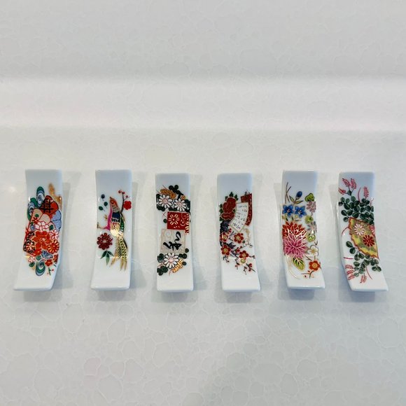 Vintage Japanese china chop stick rests-set if 6. - Picture 1 of 6